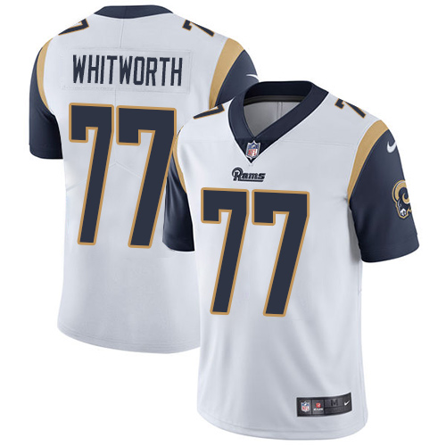 Nike Rams #77 Andrew Whitworth White Men's Stitched NFL Vapor Untouchable Limited Jersey - Click Image to Close